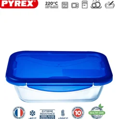 Pyrex Cook & Go Contenitore Per Alimenti Ermetico Rettangolare In Vetro Borosilicato
