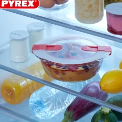 Pyrex Cook & Heat Contenitore Per Alimenti Rotondo In Vetro Borosilicato Con Coperchio con valvola a vapore