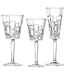 RCR Cristalleria Italiana Etna Set Calici In Vetro Luxion - Set 18 Pz