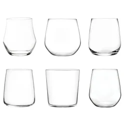RCR Cristalleria Italiana Mosaic Bicchieri Acqua Lisci Assortiti In Vetro - Set 6 Pz