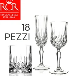 RCR Opera Set Bibita in Vetro - Set 18 Pezzi
