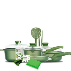 Risoli Dr.Green Stone Set Pentole Antiaderenti In Alluminio - Set 14 Pz