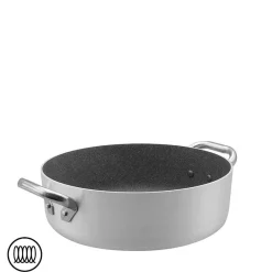SharkSkin Casseruola Bassa In Alluminio Antiaderente Induzione Con 2 Maniglie Acciaio Inox