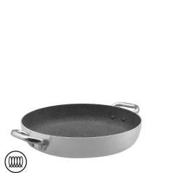 SharkSkin Tegame Basso In Alluminio Antiaderente Induzione Con 2 Maniglie Acciaio Inox