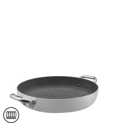 SharkSkin Tegame Basso In Alluminio Antiaderente Induzione Con 2 Maniglie Acciaio Inox