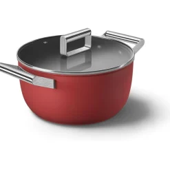 Smeg Cookware 50's Style Casseruola Alta Antiaderente Con Coperchio In Alluminio