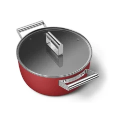 Smeg Cookware 50's Style Casseruola Alta Antiaderente Con Coperchio In Alluminio