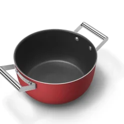 Smeg Cookware 50's Style Casseruola Alta Antiaderente Con Coperchio In Alluminio