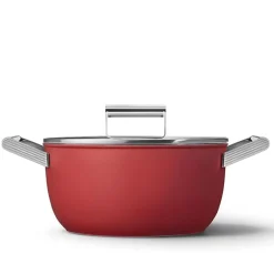 Smeg Cookware 50's Style Casseruola Alta Antiaderente Con Coperchio In Alluminio