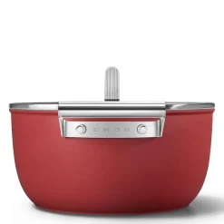 Smeg Cookware 50's Style Casseruola Alta Antiaderente Con Coperchio In Alluminio