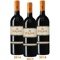 Solaia Verticale Toscana IGT 2016 - 2017 - 2018 Cantine Marchesi Antinori - Set 3 Bottiglie