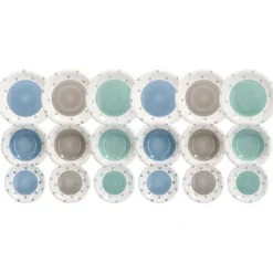 Tognana Lousie Lovely Servizio Piatti In Stoneware - Set 18 Pz