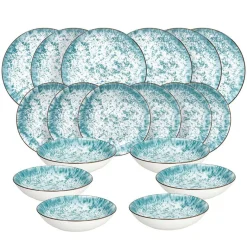 Tognana Madison Kalos Servizio Piatti Decorato In Porcellana Set 18 Pz