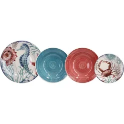 Tognana Vela Aquarium Servizio Piatti In Stoneware - Set 18 Pz