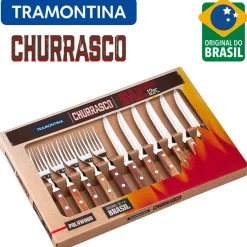 Tramontina Churrasco Servizio Posate In Acciaio Inox - Poliwood - Set 12 Pz