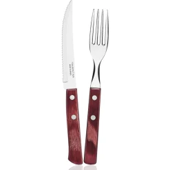 Tramontina Churrasco Servizio Posate In Acciaio Inox - Poliwood - Set 12 Pz