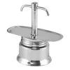 2 Tz - Piazza Caffettiera Moka Express 2 Becchi In Acciaio Inox