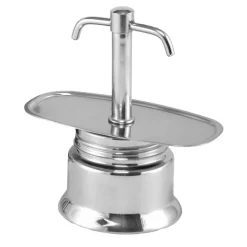 2 Tz - Piazza Caffettiera Moka Express 2 Becchi In Acciaio Inox
