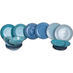 Villa D'Este Baita Acqua Ocean Servizio Piatti In Gres - Set 12 Pz