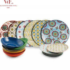 Villa D'Este Bazar Servizio Piatti In Gres - Set 18 Pz