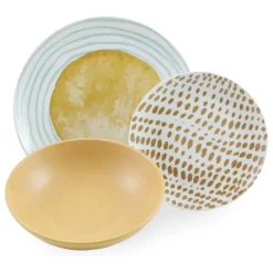 Villa D'Este Marea Servizio Piatti In Porcellana Colorata Set 18 Pz