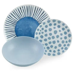 Villa D'Este Marea Servizio Piatti In Porcellana Colorata Set 18 Pz
