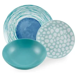 Villa D'Este Marea Servizio Piatti In Porcellana Colorata Set 18 Pz