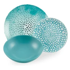 Villa D'Este Marea Servizio Piatti In Porcellana Colorata Set 18 Pz