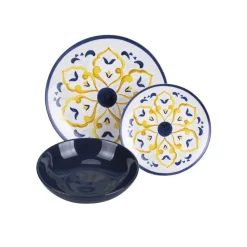 Villa D'Este Sicilia Servizio Piatti In Porcellana e Stoneware - Set 18 Pz
