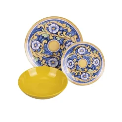 Villa D'Este Sicilia Servizio Piatti In Porcellana e Stoneware - Set 18 Pz
