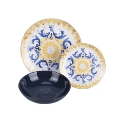 Villa D'Este Sicilia Servizio Piatti In Porcellana e Stoneware - Set 18 Pz