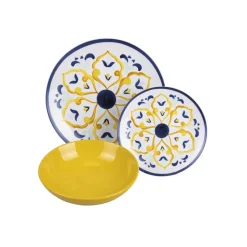 Villa D'Este Sicilia Servizio Piatti In Porcellana e Stoneware - Set 18 Pz
