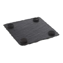 10x10 cm - Aps Sottobicchieri In Ardesia - Set 4 Pz