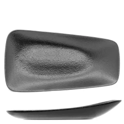 24x13 cm - Ariane Black Dazzle Piatto Vassoio Rettangolare In Porcellana - Set 12 Pz