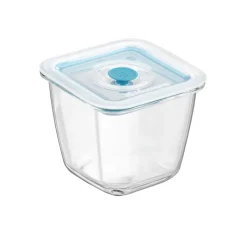 12x12 cm - Bormioli Rocco Frigoverre Smart Contenitore Per Alimenti Quadrato Alto Con Valvola Salva Freschezza In Vetro