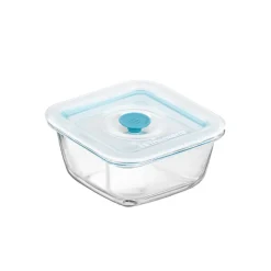 12x12 cm - Bormioli Rocco Frigoverre Smart Contenitore Per Alimenti Quadrato Con Valvola Salva Freschezza In Vetro