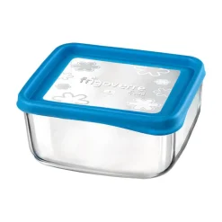 19x19 cm - Bormioli Rocco Frigoverre Fun Contenitore Per Alimenti Quadrato In Vetro