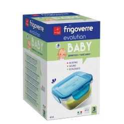 12x12 cm - Bormioli Rocco Frigoverre Evolution Contenitore Per Alimenti Ermetico In Vetro Temperato - Set 3 Pz