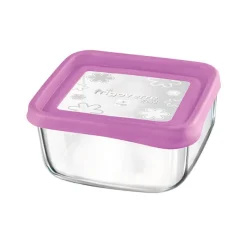 15x15 cm - Bormioli Rocco Frigoverre Fun Contenitore Per Alimenti Quadrato In Vetro