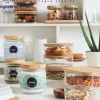 19x19 cm - Bormioli Rocco Frigoverre Bamboo Contenitore Per Alimenti Quadrato In Vetro Con Tappo Bambù