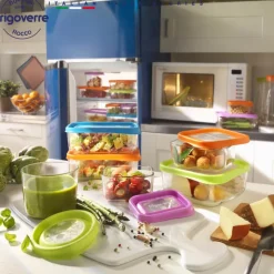 13x10 cm - Bormioli Rocco Frigoverre Fun Contenitore Per Alimenti Rettangolare In Vetro