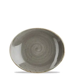 19.2x16.4 cm - Churchill Stonecast Piatto Vassoio Ovale In Porcellana Vetrificata