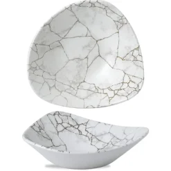 23.5x23.5 cm - Churchill Studio Prints Kintsugi Piatto Fondo Triangolare In Porcellana Vetrificata