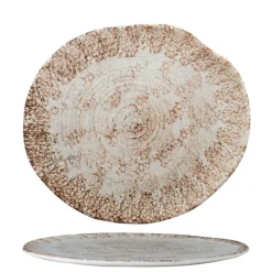 23.5x21 cm - Effetto Legno Piatto Piano In Porcellana - Set 6 Pz