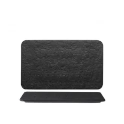 25x15 cm - Erosion PIatto Vassoio Rettangolare In Porcellana - Set 6 Pz