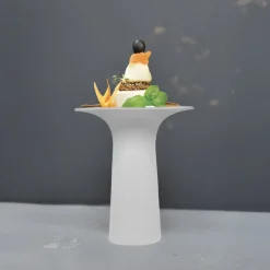 14x16 cm - Essentia 50's Era Piatto Presentazione Alzata Gourmet Alta In Porcellana Set 2 Pz