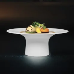 14x7.8 cm - Essentia 50's Era Piatto Presentazione Alzata Gourmet Bassa In Porcellana Set 4 Pz