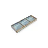 24x8 cm - F2D Nova Piatto Vassoio 3 Scomparti In Porcellana - Set 4 Pz