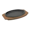 28x19 cm - Ilsa Basic Piatto In Ghisa Con Supporto In Legno