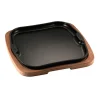 29x29 cm - Ilsa Gourmet Piatto In Ghisa Con Supporto In Legno